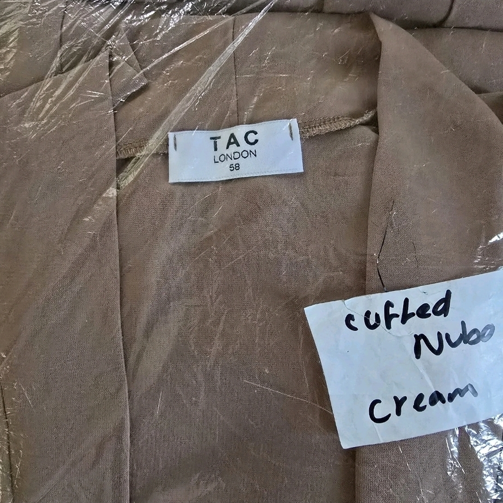 The Abaya Company Cuffed Nubo Cream Abaya 2 Piece Set 58 - Picture 3 of 4
